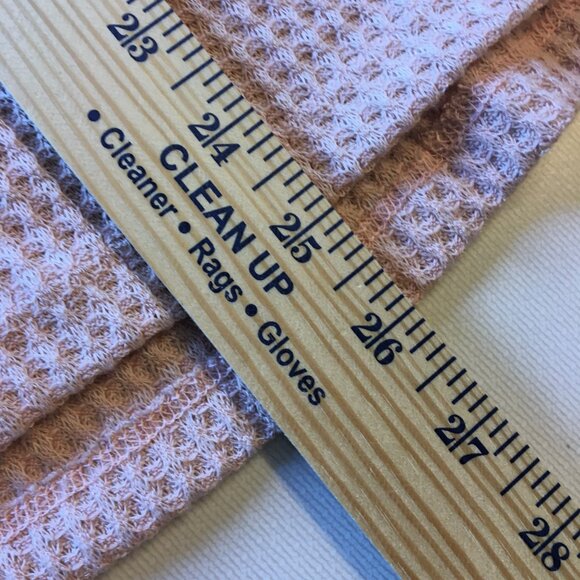 Oddi Waffle Knit Top Womens 2X Peach with Polka Dot Balloon Sleeve Whimsical - Picture 8 of 11